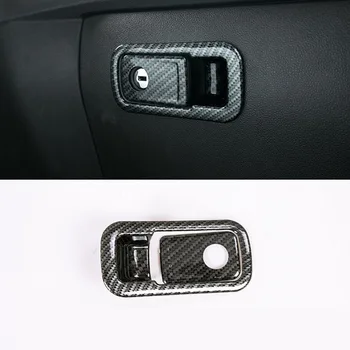 

For Teramont Atlas 2017 2018 accessories ABS Matte/Carbon fibre Car copilot glove Box handle bowl Cover Trim car styling 2pcs