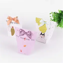 25 шт. цветок тыквы Shell Форма коробка конфет фиолетового и белого цвета для девочек на день рождения Свадебная вечеринка пользу подарок