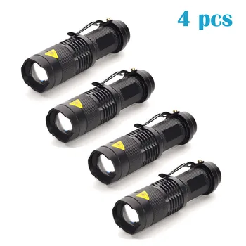 

(4 pcs/ lot) mini White Light LED Flahlight 490lm 1 Mode Zooming Flashlight Torch LED Lamp Pocket Flashlight Torchlight