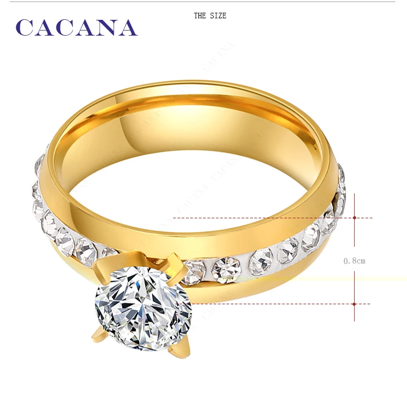 CACANA Titanium Stainless Steel Rings Top Quality Rings For Women Fashion Jewelry Wholesale NO.R110