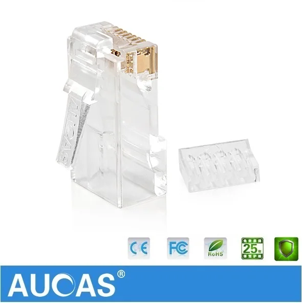 AUCAS UTP RJ45 cat6 connector plug 8P8C Network CAT6 Modular Plug Connector 2pcs suit Free Shipping