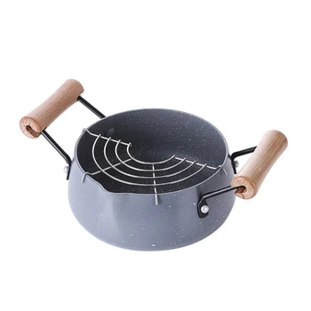 

Japanese Style Tempura Frying Pan Maifan Stone Potato Pot Pot Mini Household Frying Pan Non-stick Fried Basket Cookware