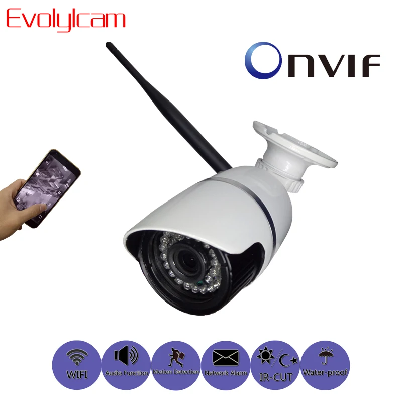 

Evolylcam Audio Wireless HD 720P 1MP/ 960P 1.3MP/ 1080P 2MP IP Camera WiFi P2P Onvif Security Metal Bullet Alarm IR CCTV Camera