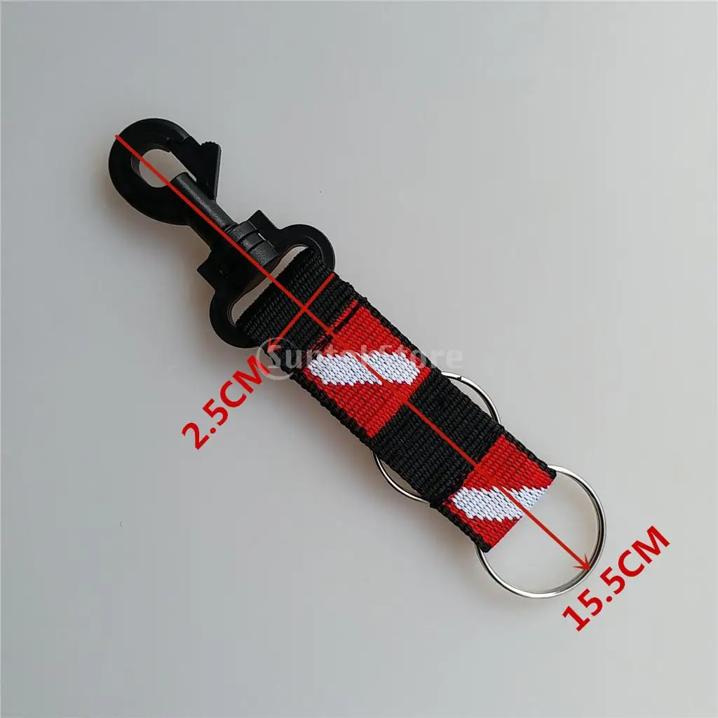 Dive Holder Lanyard Webbing Strap Clip for Scuba Diving Snorkeling BCD Camera, Light, Mouthpiece, Fin, Mask Gear Accessories