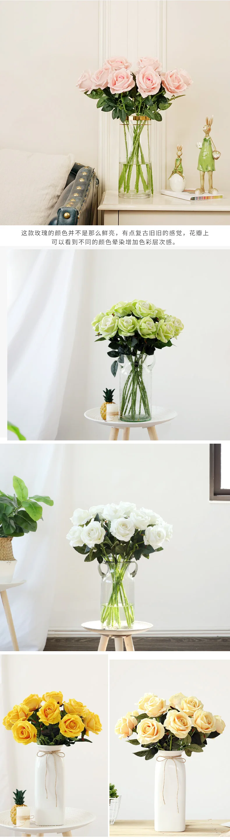 2 отделения 51 см искусственные розы цветы для дома и сада украшения DIY букет невесты свадебная АРКА цветок настенные искусственные цветы