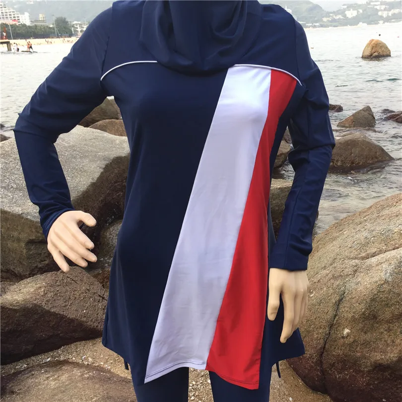 Высокое качество Мусульманский купальник для мусульман Купальник для женщин хиджаб скромное длинное платье полное покрытие плюс размер купальники