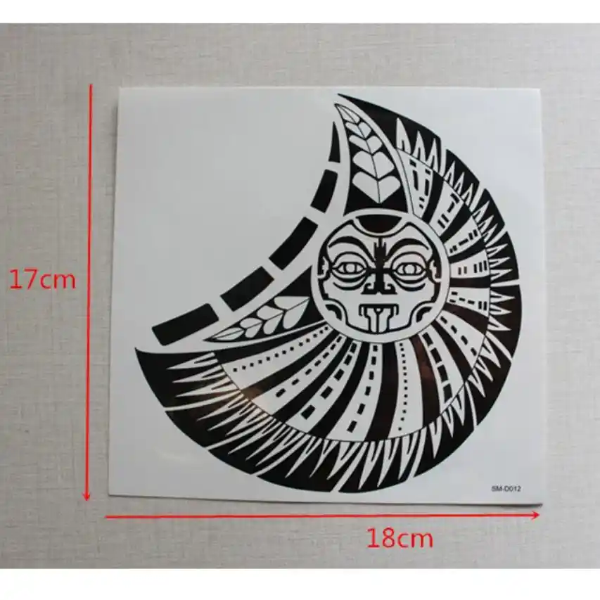 Shoulder And Chest Sun totem Waterproof Tattoo Sticker cool Harajuku