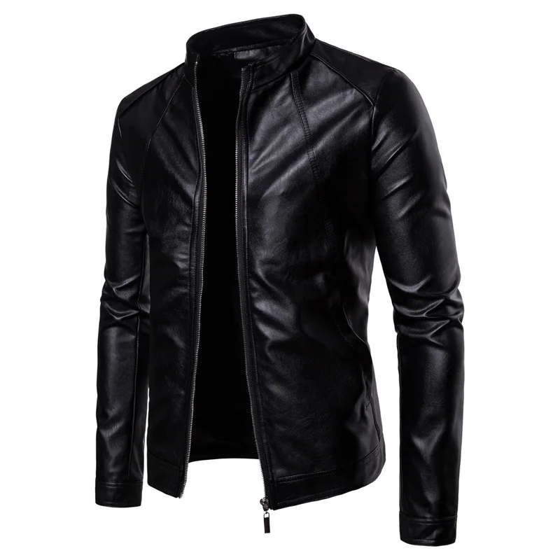 Новая осенне-зимняя мужская кожаная куртка модная Высококачественная деловая повседневная куртка кожаная куртка мужская черная Большие размеры 5XL