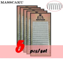 5 чехлов/Лот, предварительно обнаженные ресницы для наращивания 3d/4d/5d/6d, ресницы, предварительно сделанные объемные вентиляторы, корейский шелк, Pbt, ресницы для наращивания, лоток