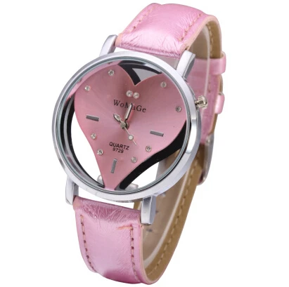 Fashion Casual Women Dress Watches Top Brand Leather Strap Ladies Quartz Wristwatch Luxury Female Clock Heart Shape Watch Gift