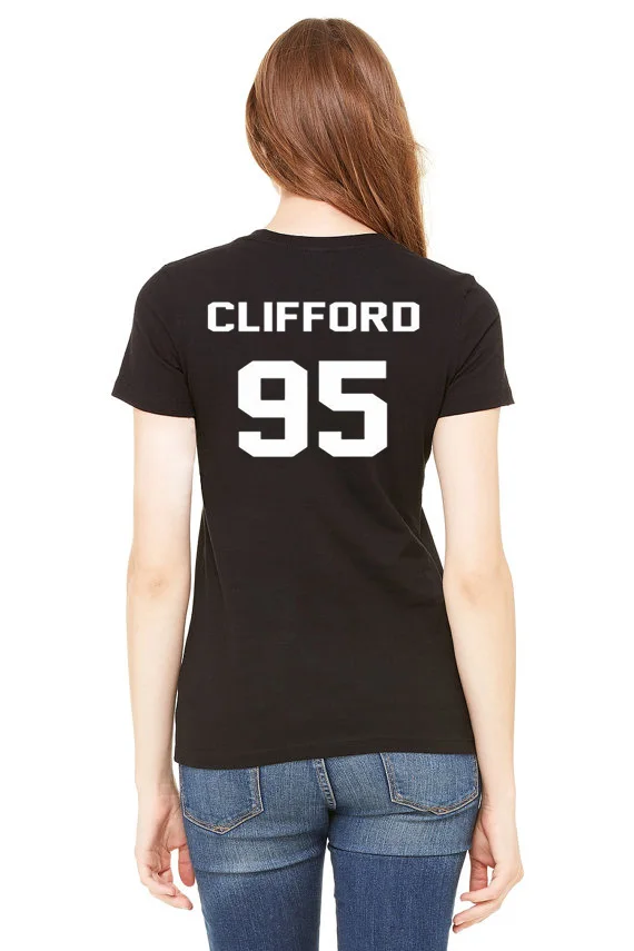 CLIFFORD Letters Print T Shirt Women 2018 Summer Casual Black And White Tops Size S-XXL Cotton Tee Shirt Femme