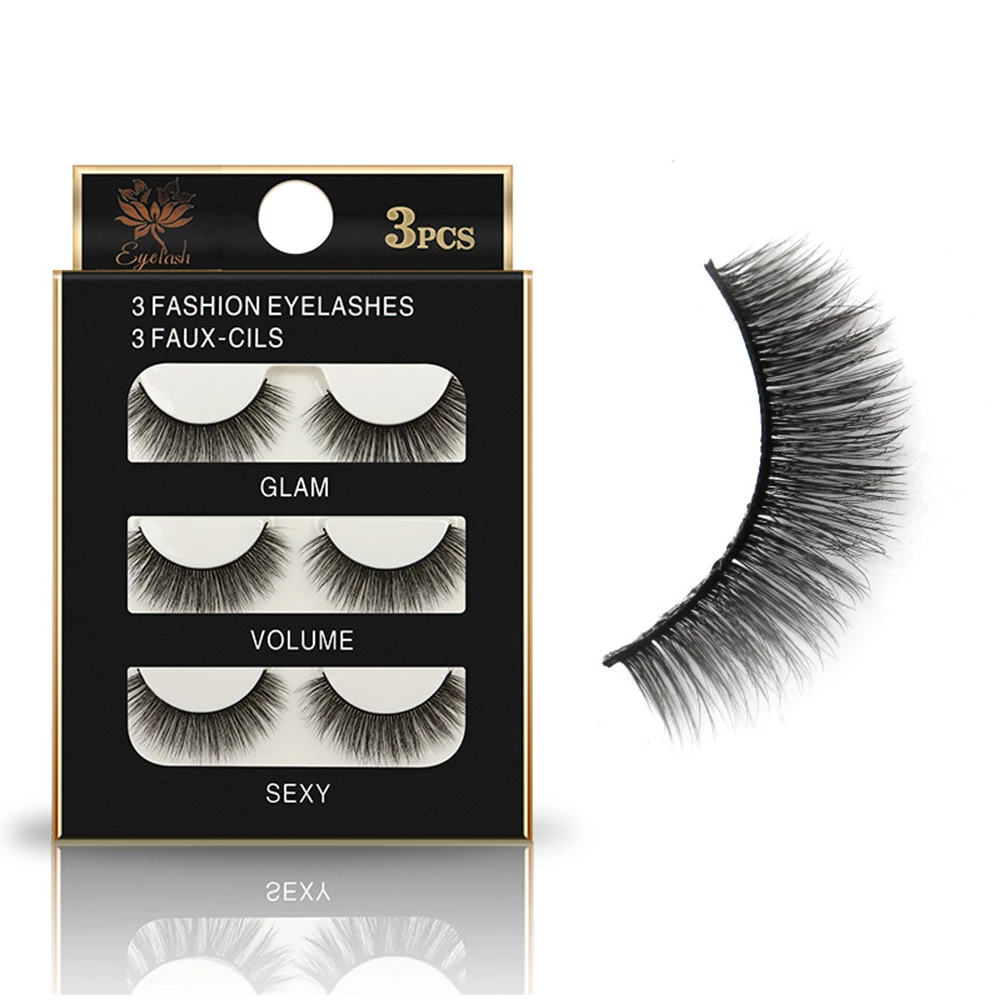 

DIOLAN New 3 pairs natural false eyelashes fake lashes long makeup 3d mink lashes extension eyelash mink eyelashes for beauty