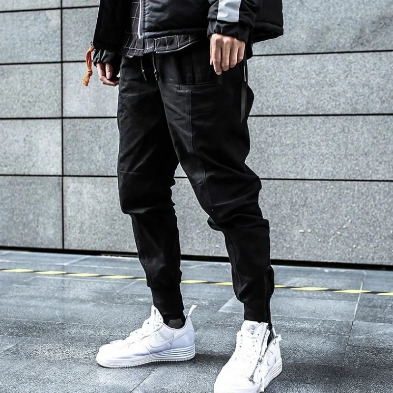 Мужские брюки карго с цветными лентами и черным карманом, 2019 шаровары, штаны для бега Harajuku, спортивные штаны в стиле хип-хоп