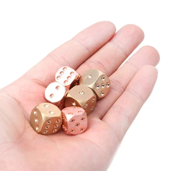 

1Pc Copper Alloy Dice Polyhedral Metal Solid Club Bar Game Tool Lucky Brass Dices