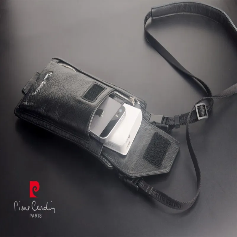 

For Samsung Galaxy Note 9 Pierre Cardin Bag Male Casual Shoulder Bag Genuine Leather Strap Pouch Mobile Phone Bag Case