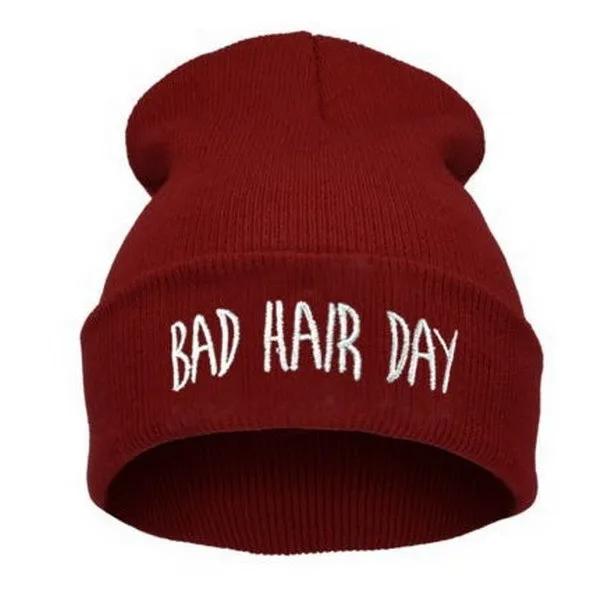 Шапочка Bad Hair Day Beanie шапка женский из смеси хлопка с буквенным принтом вязаная зимняя шапка хип-хоп шапки кепки s дешево