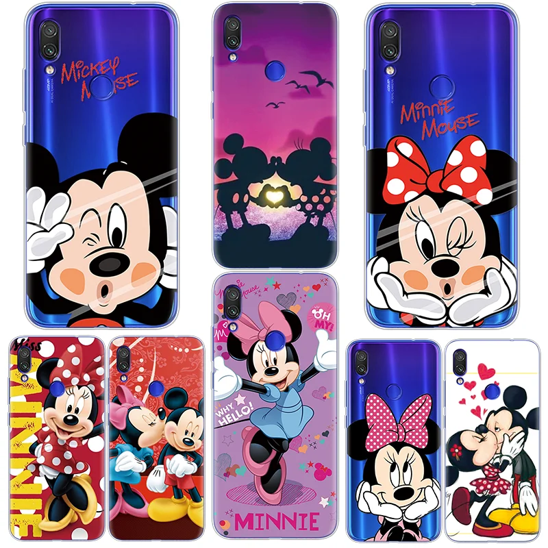 

Minnie Mickey Painted Phone Shell For Xiaomi Redmi Note 7 Cover Soft Silicone Transparent Cases For Redmi Note 7 6.3 inches Case