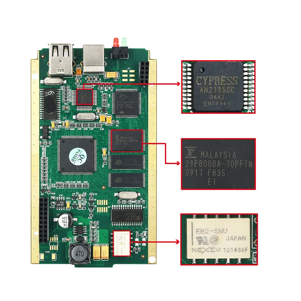 CYPERSS AN2131QC AN2135SC полный чип может закрепить V178+ Reprog V172 автоматический диагностический интерфейс Золотая печатная плата для Can Клип автомобилей 1998