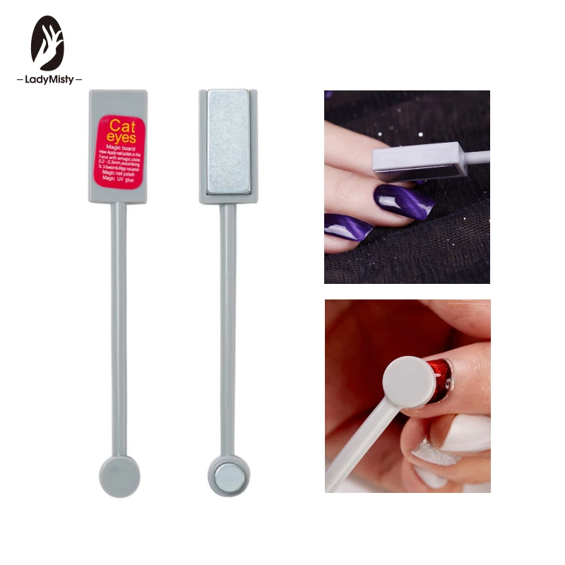

Ladymisty 1Pc Double Head 3D Soak Off UV Nail Varnish Magnet Stick Nail Art Tools For Cat Eye Effect Chameleon Nail Gel Polish