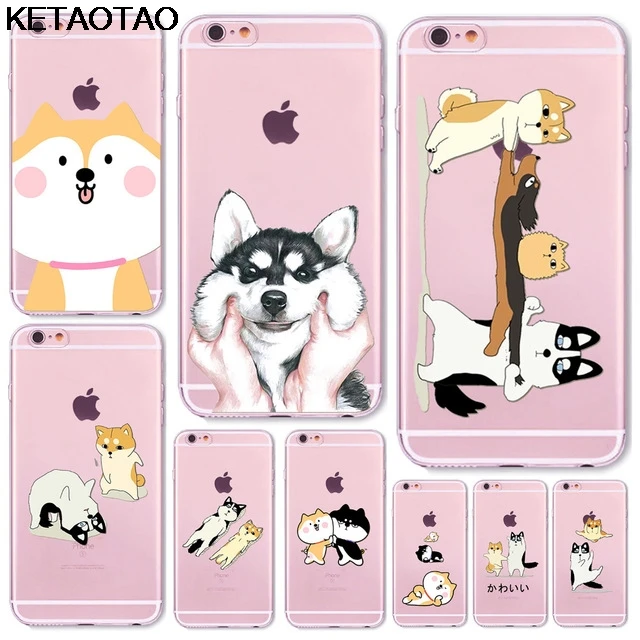 KETAOTAO новые милые чехлы для iPhone 4S 5C 5S 6 6S 7 8 Plus X прозрачные мягкие из ТПУ | Мобильные