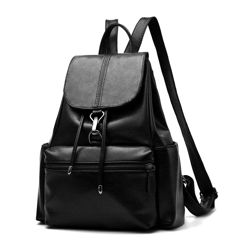 2017 Summer New Bags for Female Concise Leisure Fashion Occident Style Ladies Backpacks Solid Color Black