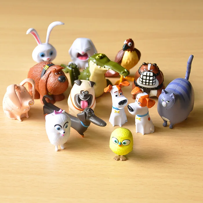 

14pcs/Lot The Secret Pet Life PVC Snowball Gidget Mel Max Duke Dog Cat Rabbit Action Figure Toy for Children