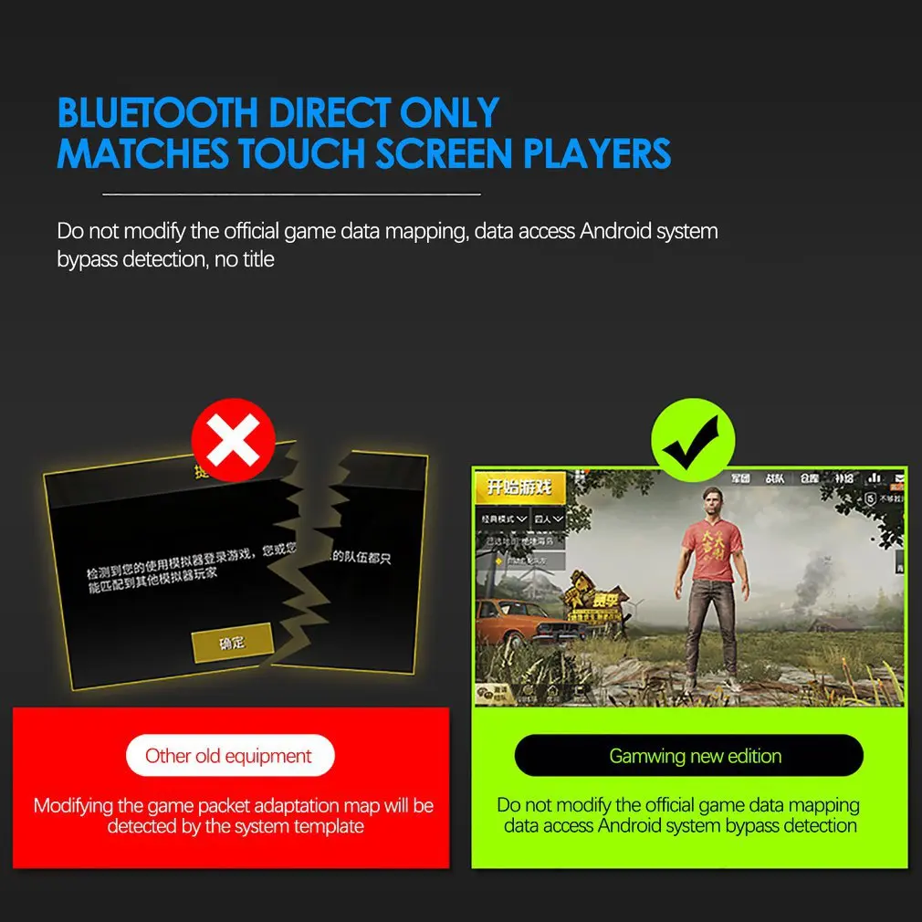 Bluetooth BattleDock Keyboard Mouse Converter PUBG Phone Game Controller Dual USB Ports with Phone