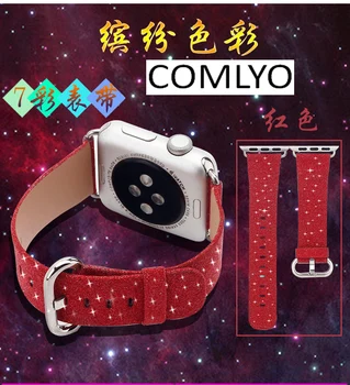

Hot Shiny Glitter PU Leather Attractivesoft Luxury Bling for Apple Watch Band 38mm 42mm Wristwatch Bracelet Strap Belt +Adapter