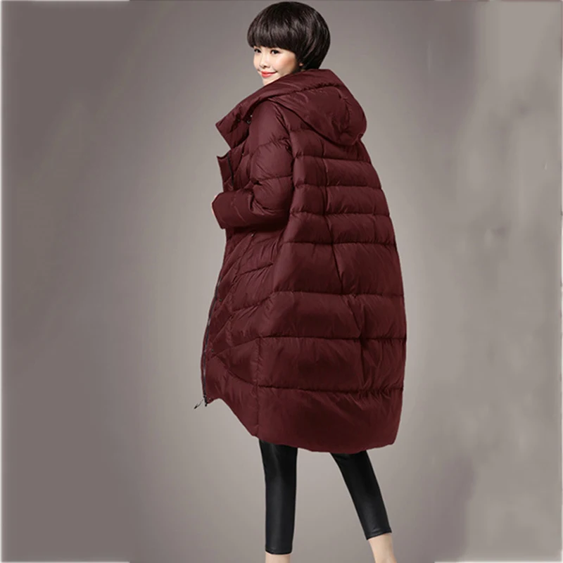 2018 Red Couleur Long Duvet Pleine Capuche Col Manches Canard Blanc Bas xitao Femmes Ljt4226 Automne Manteau Black wine Casual Nouveau De Mode Solide Ljt4226 Le Vers Thich dwn6YFaq