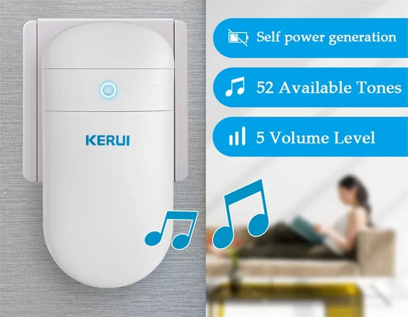 KERUI само поколение M518 дальние расстояния беспроводной умный электронный пульт дистанционного управления дверной звонок домашний без батареи беспроводной дверной Звонок