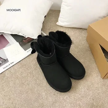 

The latest high-quality snow boots in Europe in 2019, real sheepskin, 100% natural wool, warm women's shoes, free delivery