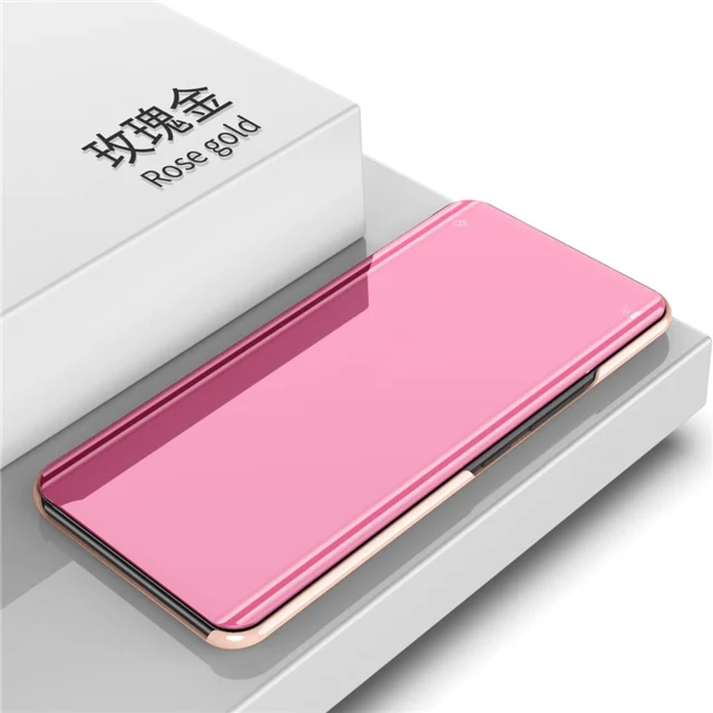 Противоударный чехол для Xiaomi Redmi Note 8 роскошное умное зеркало откидная крышка на Xiomi Redmi Note8 Pro Fundas на Redmi Note 8 Coque - Цвет: Pink