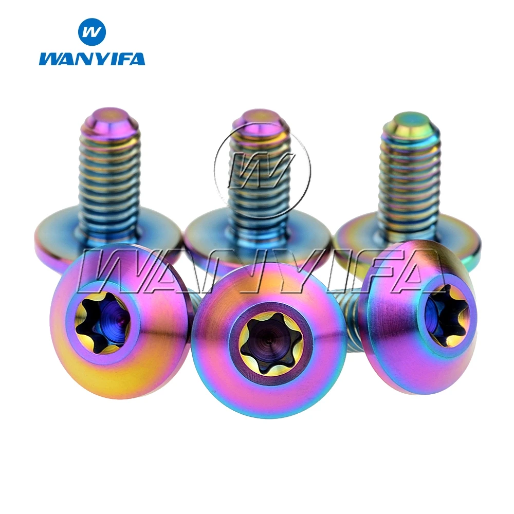 

Wanyifa M6x12mm Titanium Bolts Screws Button Torx Head Bicycle Motorcycle Disc Brake pack of 6