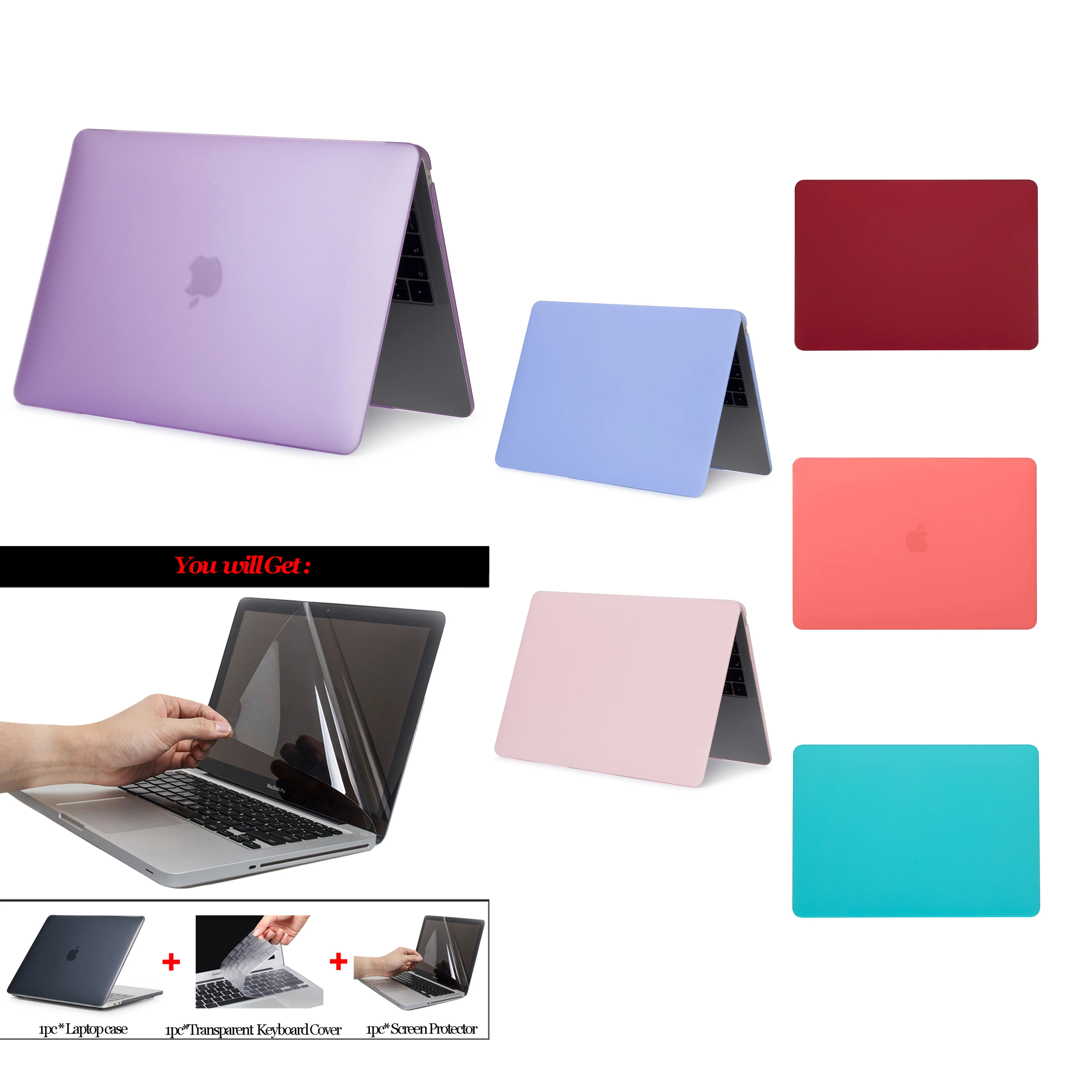 New Laptop Case For Apple Macbook Air Pro Retina 11 12 13 15,Cover for mac book New Pro 13.3 15.4 inch With Touch Bar,A1932+Gift