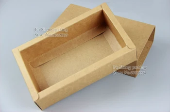 

Brown 14*7*3cm Kraft Paper Drawer Box Jewel Bow Tie Packaging Box Gift box 100pcs\lot Free shipping