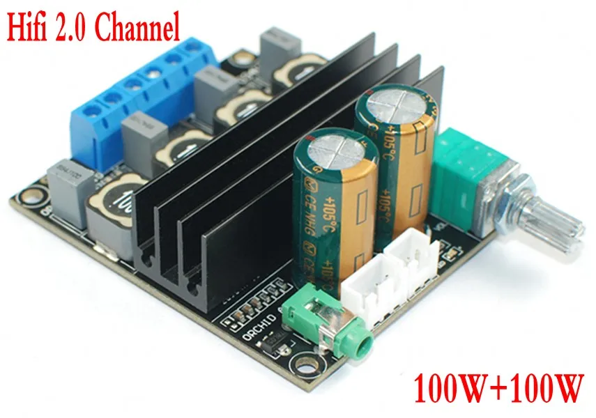 

DC 12V 24V TPA3116D2 Hifi 2.0 Channel 100W+100W Stereo Audio Power Amplifier Board free shipping