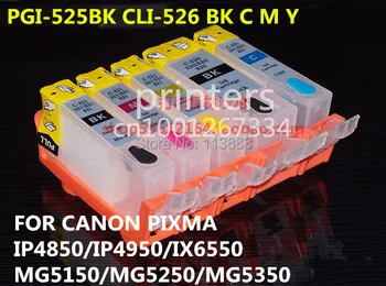 

PGI-525 CLI526 refillable ink cartridge for canon PIXMA IP4850 IP4950 IX6550 MG5150 MG5250 MG5350 MX715 MX885 MX895 5color