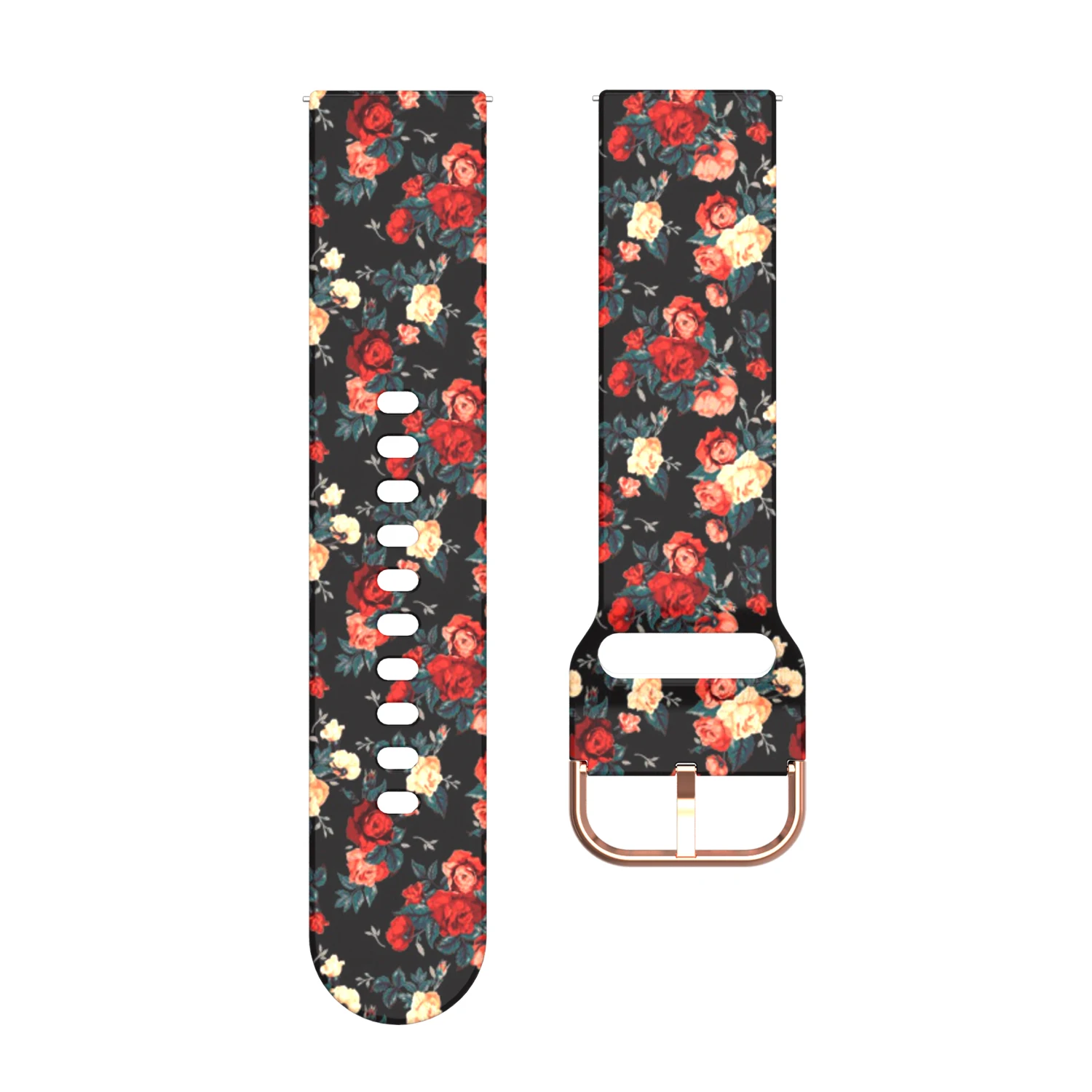 Fashion 20mm Camo Silicone Watch Strap Band For Garmin Vivoactive 3 Smart Watch Replacement Bracelet Wrist band strap girl Women - Color: Color flower