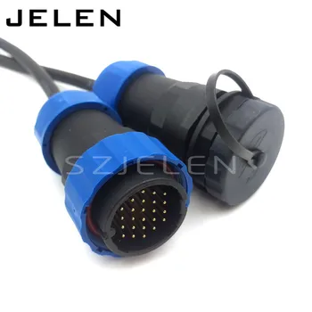 

SD28TP-ZM, waterproof connector 24 pins , Outdoor waterproof cable 24 pin connector,IP67,24 pin pin in line connectors