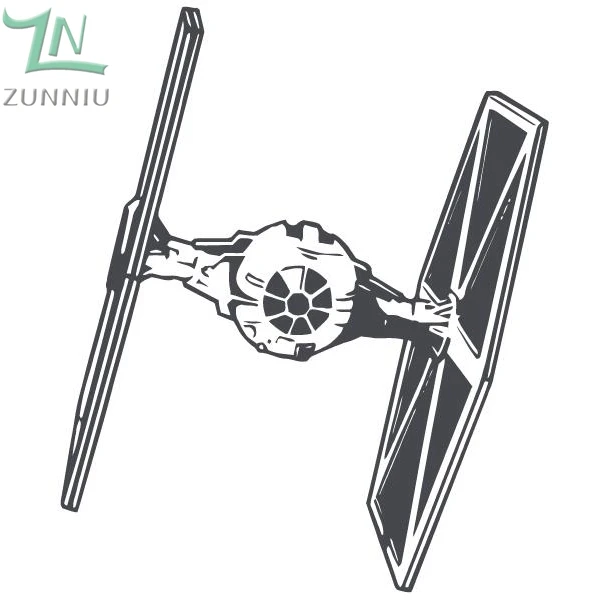 D270 Звездные войны TIE FIGHTER настенная художественная виниловая наклейка комната съемная наклейка фильм трафарет настенный плакат фотообои с космическим кораблем Декор детской комнаты - Цвет: Темно-серый