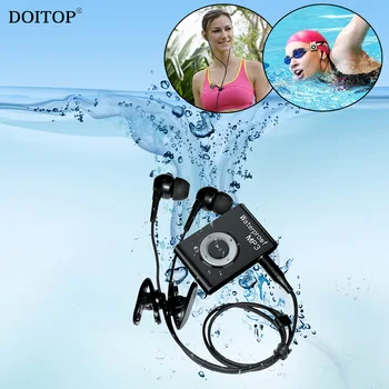 DOITOP 8GB Mini Waterproof Swimming MP3 Player Sports Running Riding MP3 Walkman Hifi Sereo Music MP3 Player With FM Radio Clip