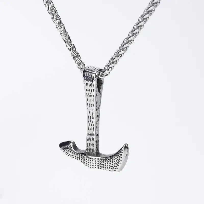 

Ourania pickaxe Stainless steel pendant necklace luxury men's silver fashion necklace gift Lucky jewelry Free shipping