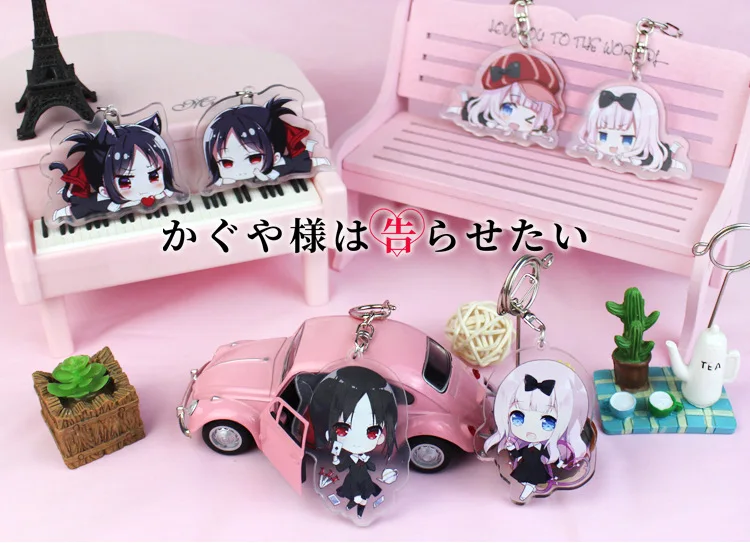 Японские Аниме фигурки акриловые Kaguya sama Love Is War брелок для ключей|Игровые и