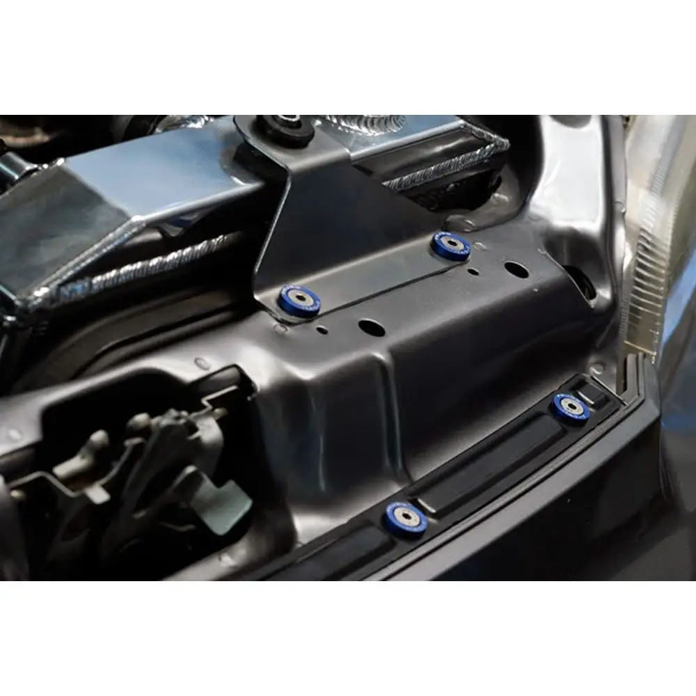 BLUE 5 PC BILLET ALUMINUM FENDER//BUMPER WASHER//BOLT ENGINE BAY DRESS UP KIT