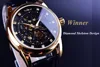 Winner Royal-reloj mecánico de diseño de diamante para hombre, cronógrafo de Oro Negro, de marca superior de lujo, con esqueleto ► Foto 3/6