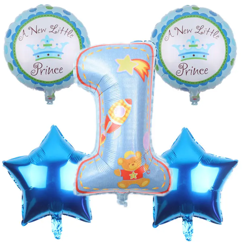 

Free Shipping 5pcs\lots NEW decoration Number balloon pink Blue baloon Helium Foil Balloons Baby 1th birthday balloons