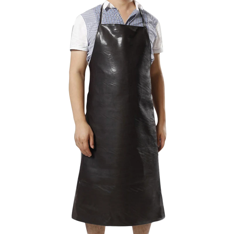 Водонепроницаемый маслостойкий фартук кожаный нагрудник фартук Рабочая защитная одежда для столовой кухни ресторанов длина 95 см
