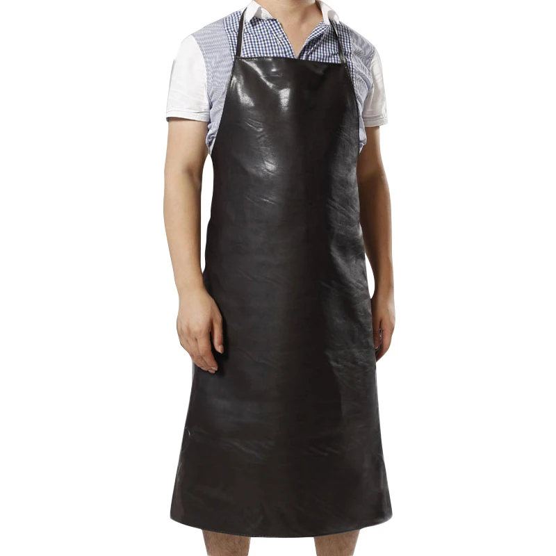 Waterproof Oil-proof Aprons Leather Bib Apron Labor Working Protective Clothing For Canteen Kitchen Restaurants Length 95cm Waterproof Oil-proof Aprons Leather Bib Apron Labor Working Protective Clothing For Canteen Kitchen Restaurants Length 95cm