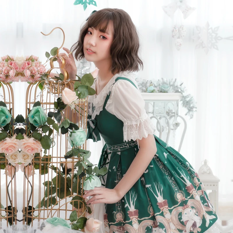 

Song of Peace ~ Sweet Printed Lolita JSK Dress with Open Front Design by YLF