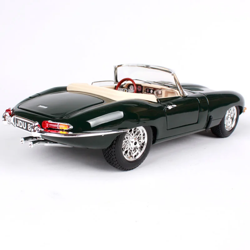 Bburago, 1:18, jaguar, e тип, темно-зеленый автомобиль, литой под давлением, 255*95*67 мм, классическая модель автомобиля, старая версия для сбора 12046